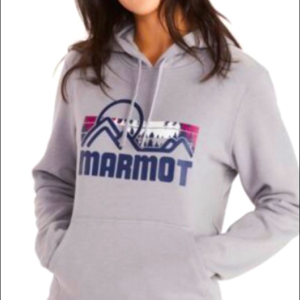 Marmot Coastal Grey LogoHoodie